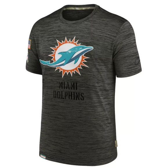 Nike Miami Dolphins 2022 Salute to Service Velocity Team T-Shirt Olive Mens XL - Picture 2 of 11